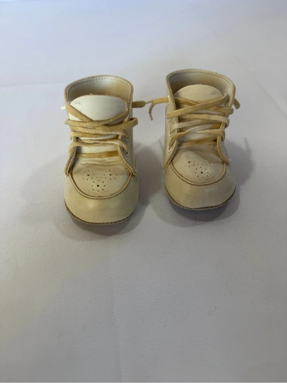 Baby Ivory Lace Up Soft Sole Crib Shoes